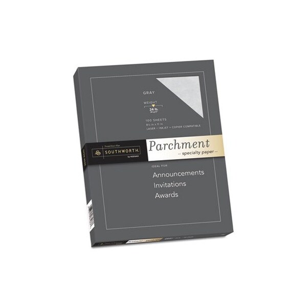 Southworth Southworth, PARCHMENT SPECIALTY PAPER, 24 LB, 8.5 X 11, GRAY, 100PK P974CK336 - main